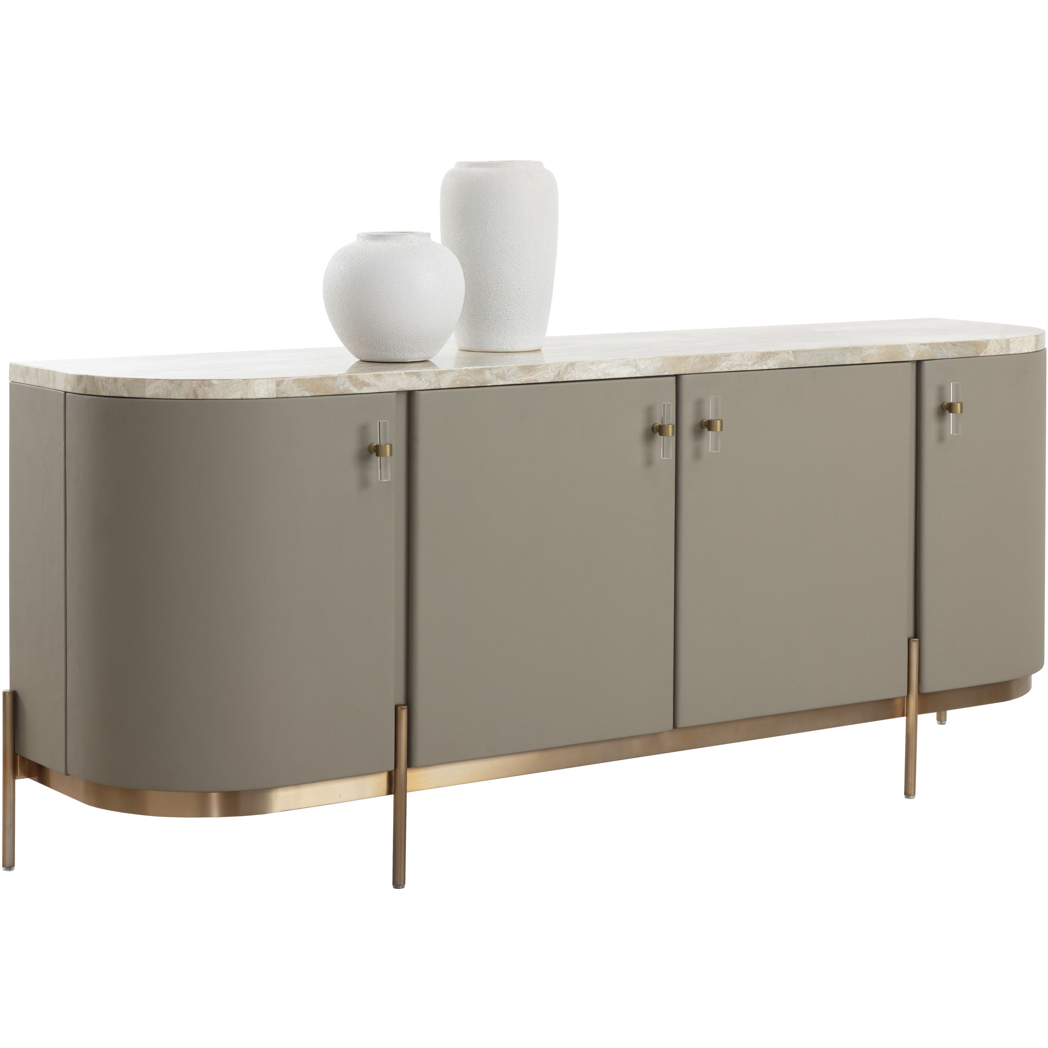 Cataldi 77 X 19.5 inch Cappuccino / Stainless Steel / Brushed Gold Sideboard